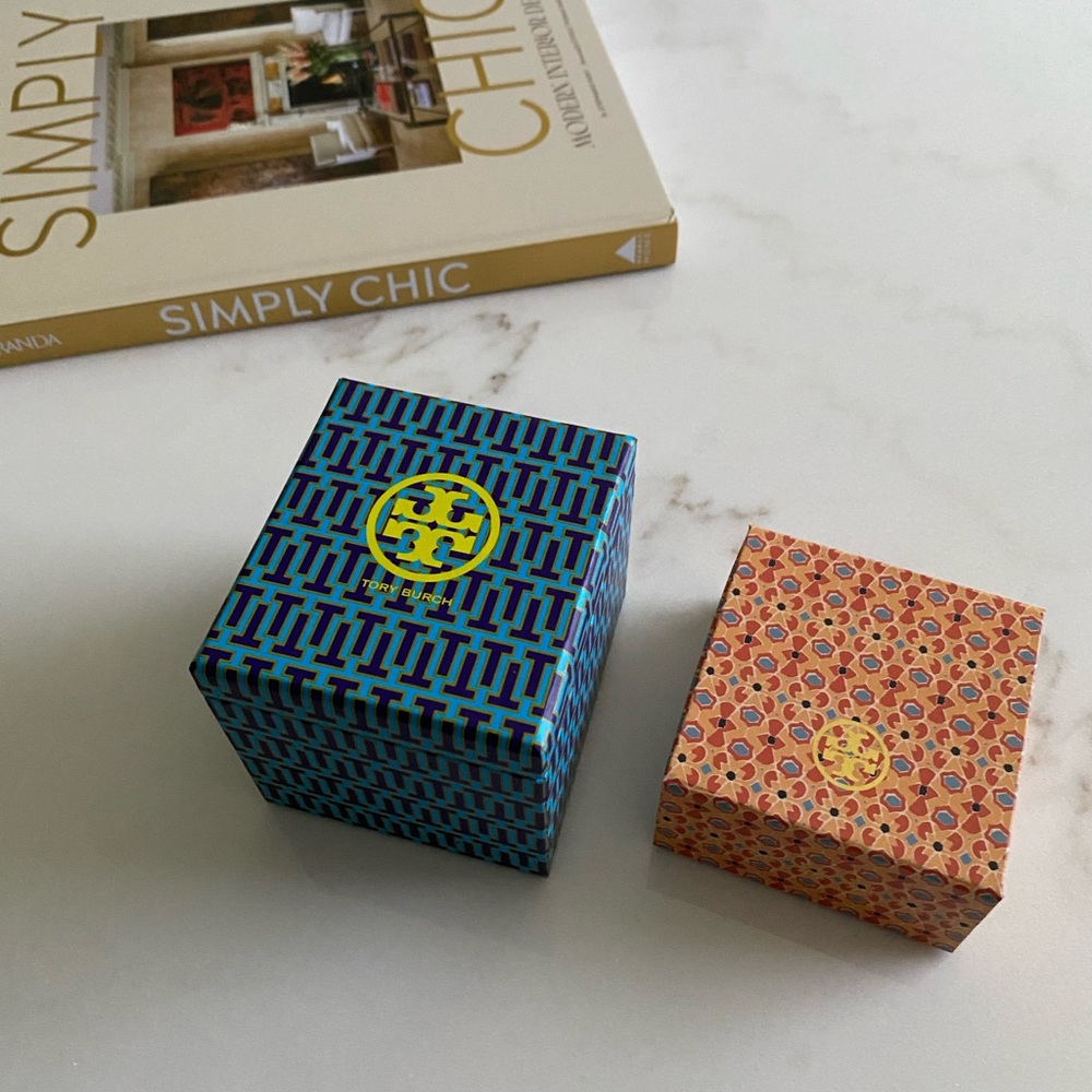 Tory Burch Blue and Orange Gift Boxes